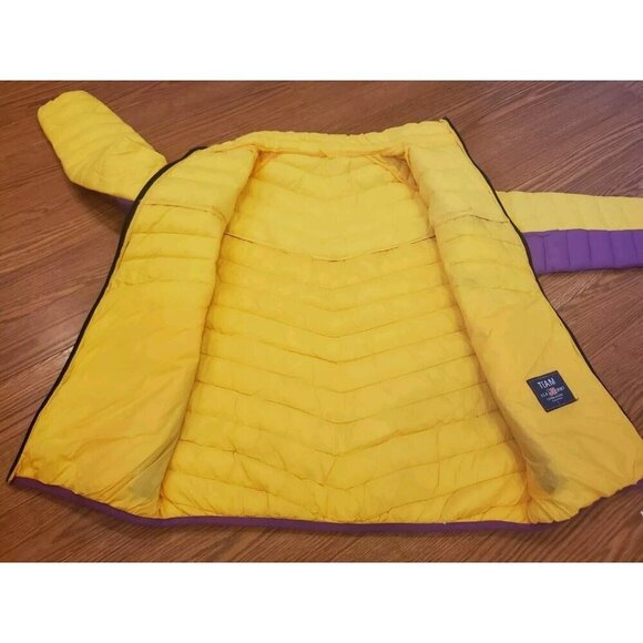 Los Angeles Purple Gold Puffer Jacket Men's Size Large Colorblock NWT - Picture 7 of 11